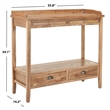 Safavieh Alice Elm Wood Console in Pickled Oak