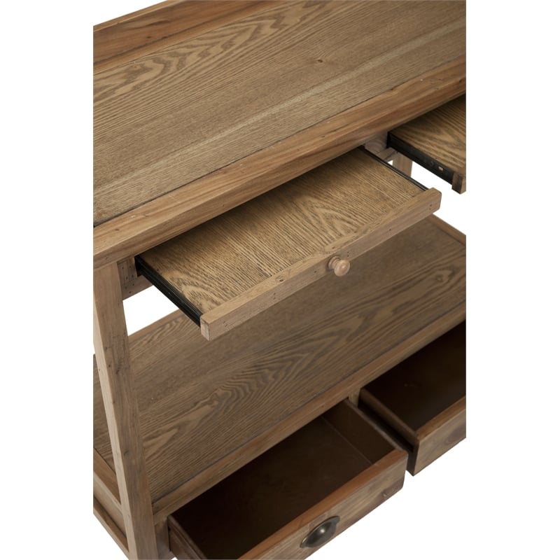 Safavieh Alice Elm Wood Console in Pickled Oak