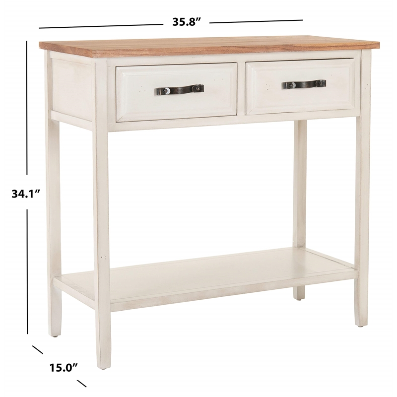 Safavieh Mindy Elm and Poplar Wood Console in White