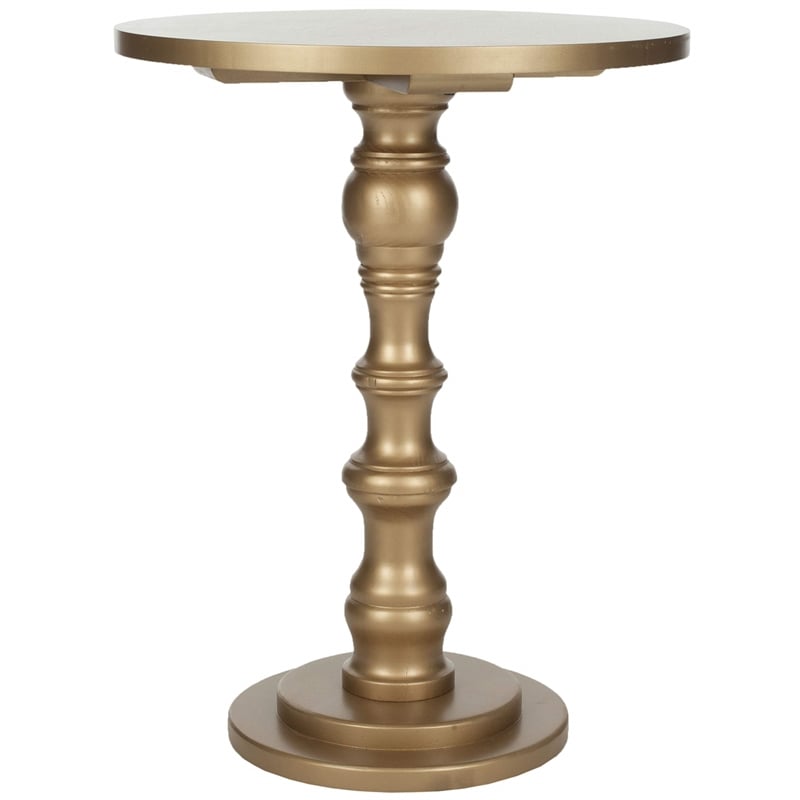 Safavieh Greta Pine Wood Accent Table in Gold