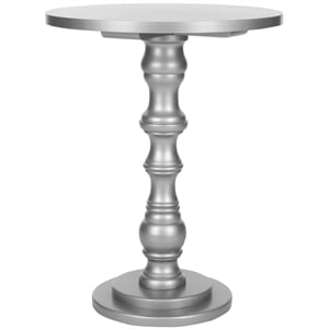 Safavieh Greta Pine Wood Accent Table in Silver