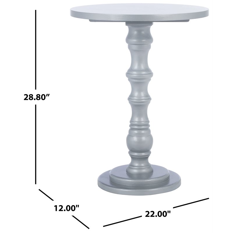 Safavieh Greta Pine Wood Accent Table in Silver
