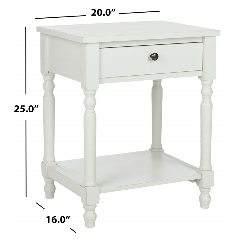 Safavieh Tami Poplar End Table in Off White