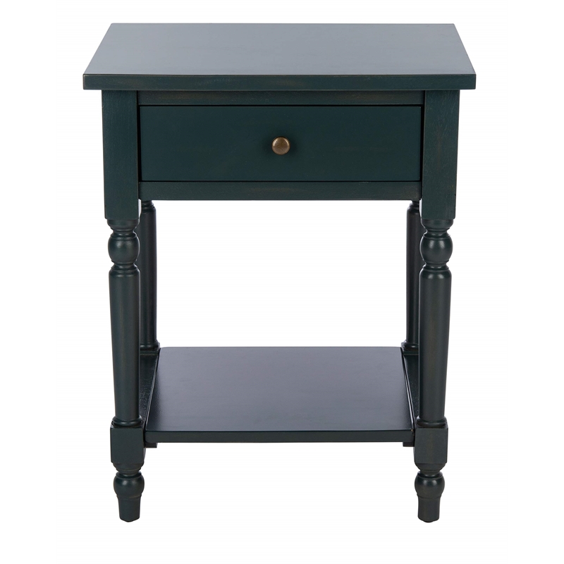 Safavieh Tami Pine Wood End Table in Dark Teal
