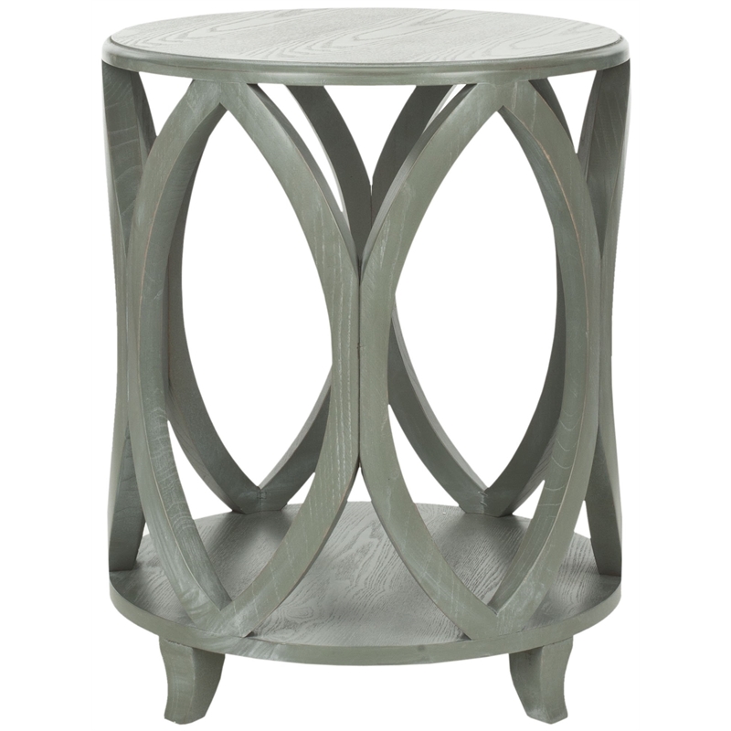 Safavieh Janika Elm Wood Accent Table in Ash Grey