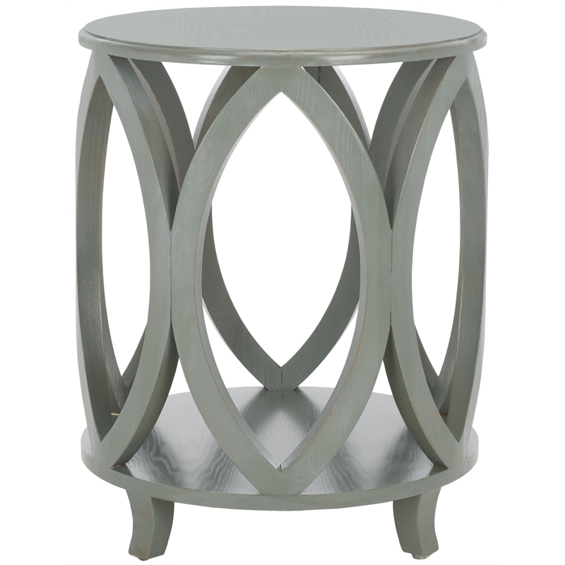 Safavieh Janika Elm Wood Accent Table in Ash Grey