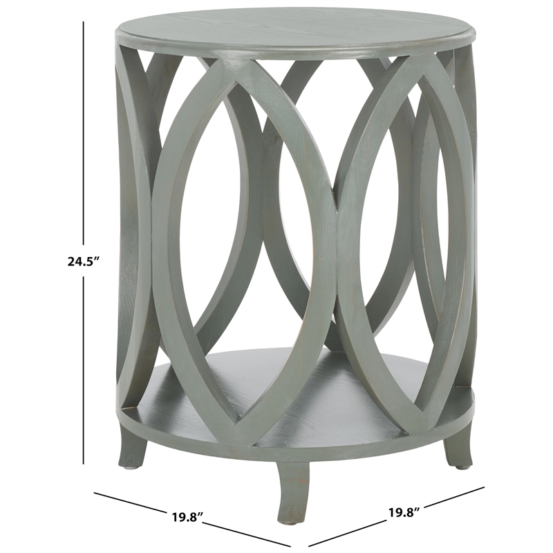 Safavieh Janika Elm Wood Accent Table in Ash Grey