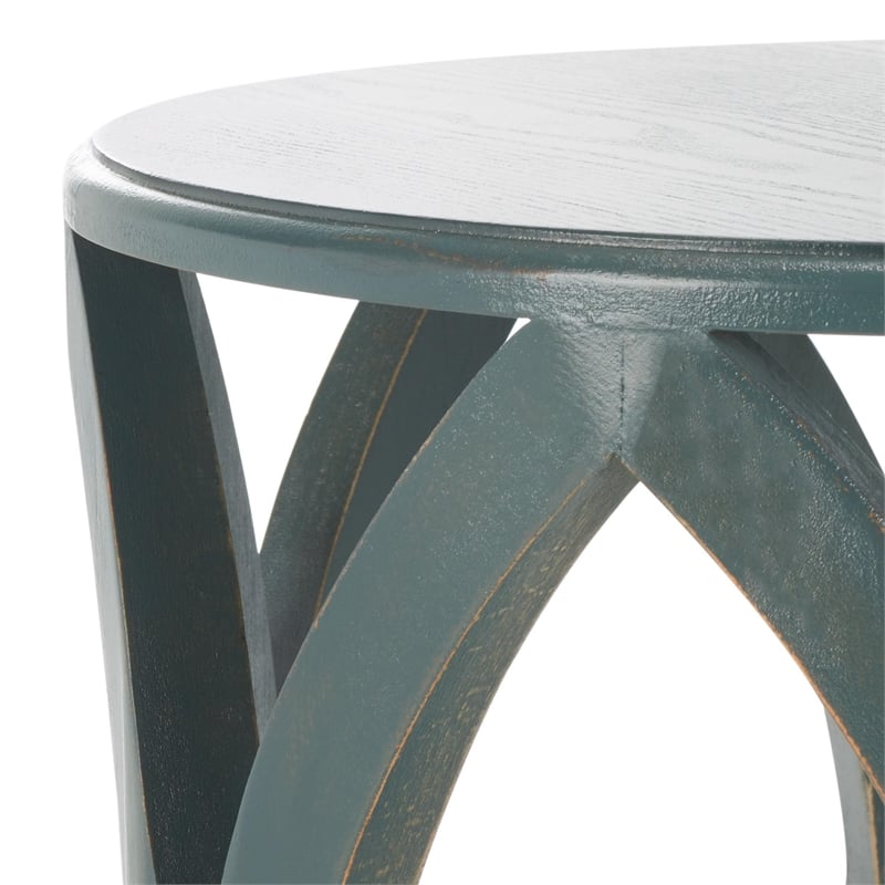 Safavieh Janika Pine Wood Accent Table in Dark Teal