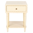 Safavieh Siobhan Poplar Wood Night Table in Distressed Vanilla