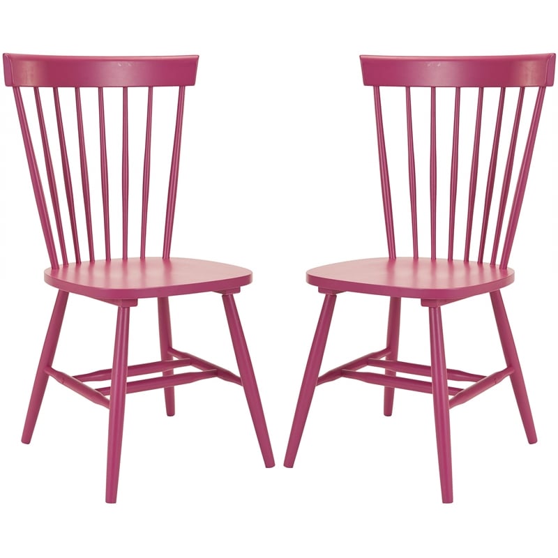 Safavieh Joslyn Oak  Dining Chair in Rasberry (Set Of 2)