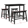 Safavieh Hailey 4 Pc Oak Set Pub Table in Espresso