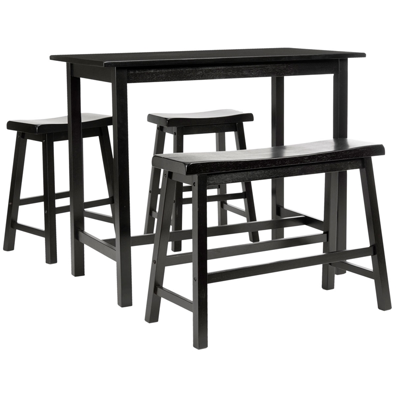 Safavieh Hailey 4 Pc Oak Set Pub Table in Espresso