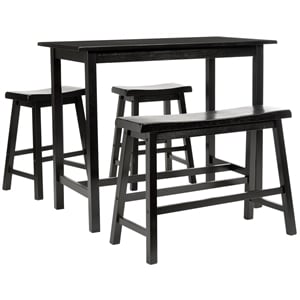 Safavieh Hailey 4 Pc Oak Set Pub Table in Espresso