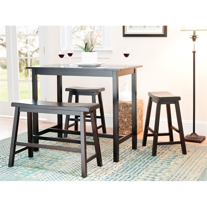 Safavieh Hailey 4 Pc Oak Set Pub Table in Espresso