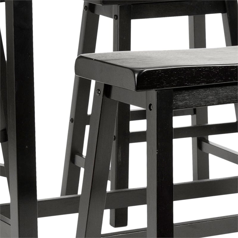 Safavieh Hailey 4 Pc Oak Set Pub Table in Espresso