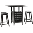 Safavieh Casey 3 Pc Oak Set Drop Leaf Pub Table in Espresso