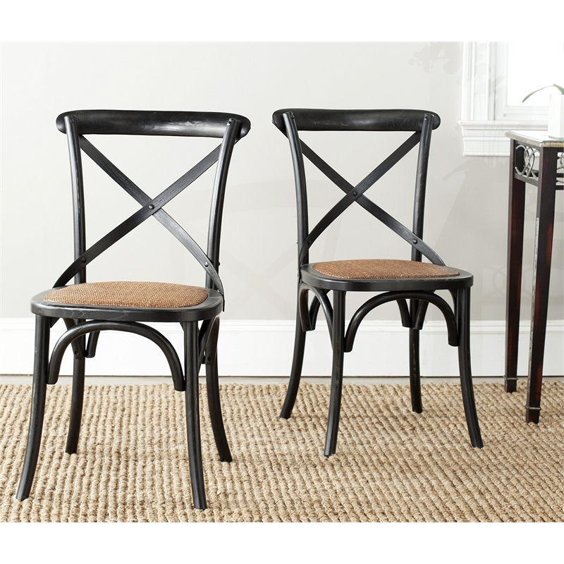 Safavieh Logan X Oak  Dining Chair in Antique White (Set of 2)