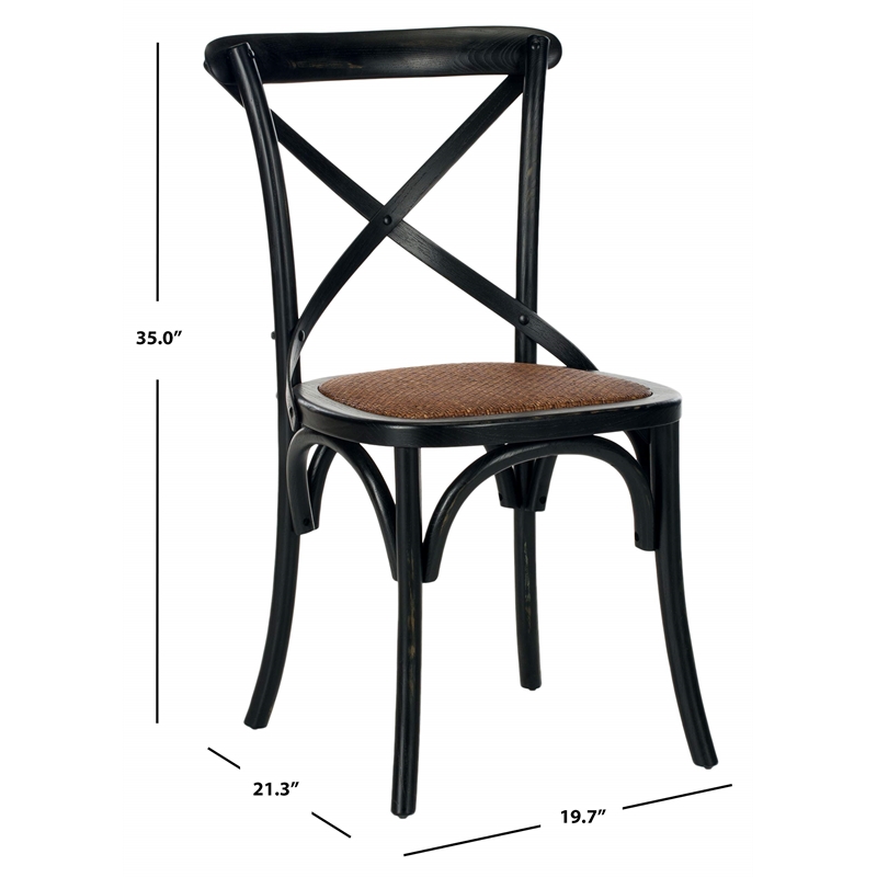 Safavieh Logan X Oak  Dining Chair in Antique White (Set of 2)