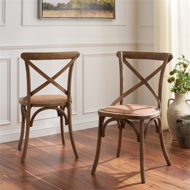 Safavieh Franklin X Back Chair in Gray (Set Of 2)