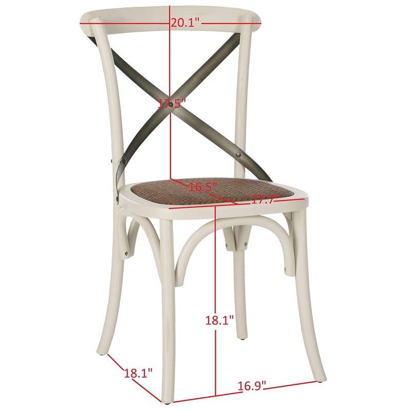 Safavieh Eleanor X Back  Dining Chair in Ivory (Set of 2)