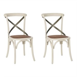 Safavieh Eleanor X Back  Dining Chair in Ivory (Set of 2)