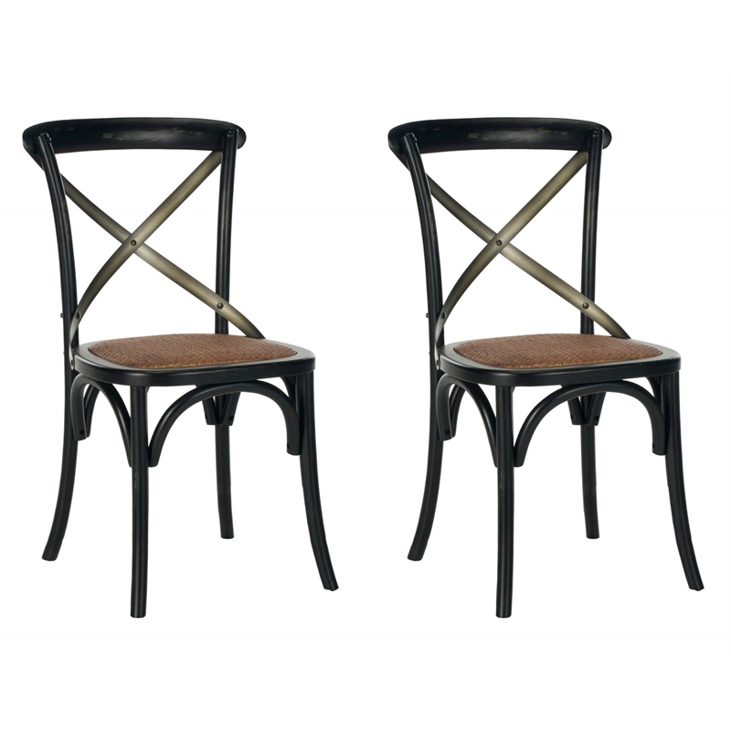 Safavieh Eleanor X Back  Dining Chair in Hickory (Set of 2)