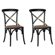 Safavieh Eleanor X Back  Dining Chair in Hickory (Set of 2)