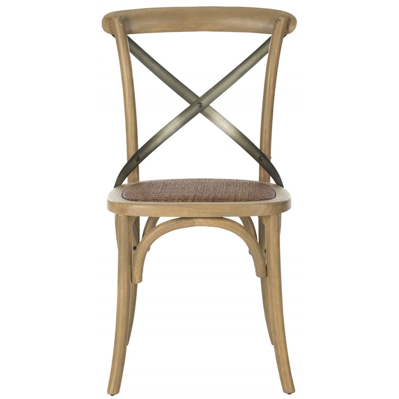 Safavieh Eleanor X Back  Dining Chair in Hickory (Set of 2)