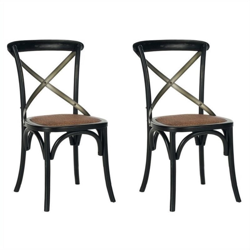 Safavieh Eleanor X Back Dining Chair In Hickory Set Of 2 Amh9501b Set2
