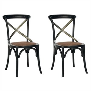 Safavieh Eleanor X Back  Dining Chair in Hickory (Set of 2)