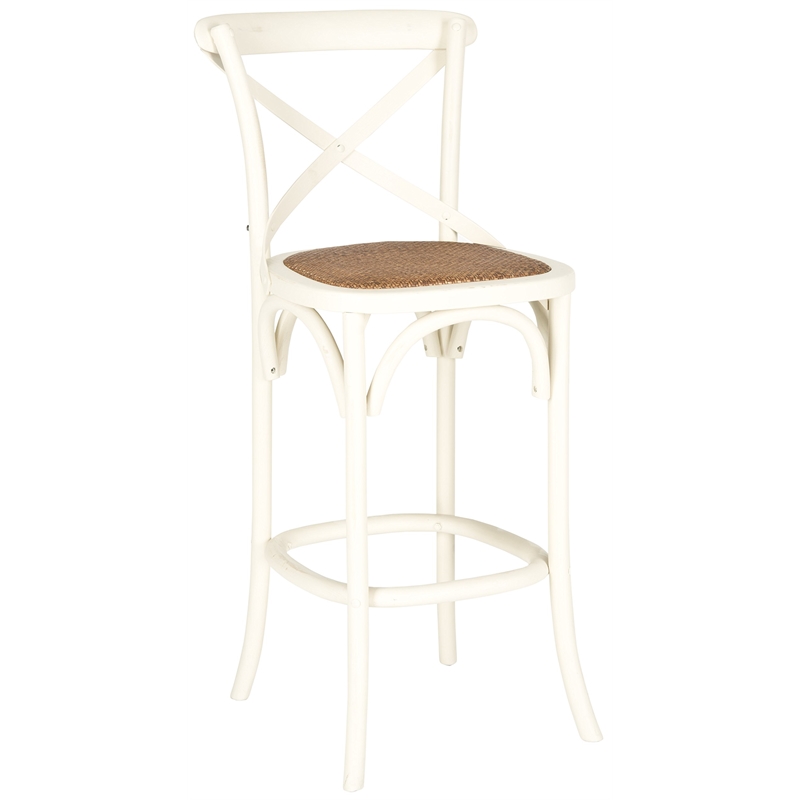 Safavieh Franklin Oak Wood Barstool in Ivory