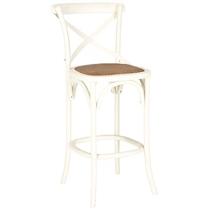 Safavieh Franklin Oak Wood Barstool in Ivory