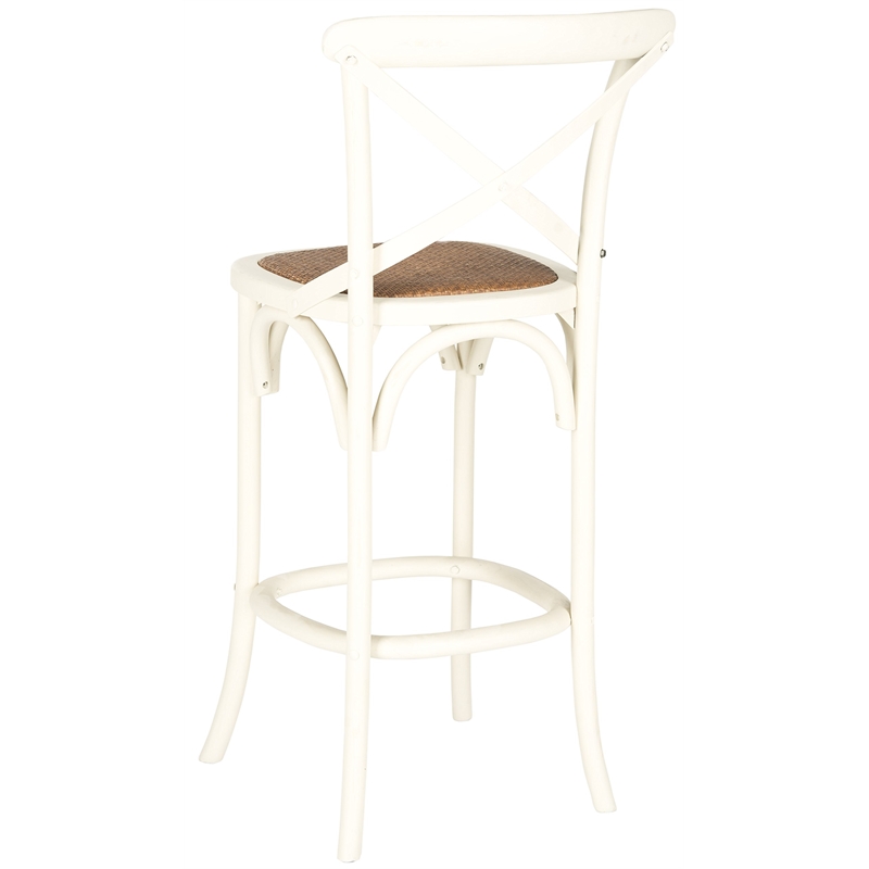 Safavieh Franklin Oak Wood Barstool in Ivory