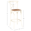 Safavieh Franklin Oak Wood Barstool in Ivory