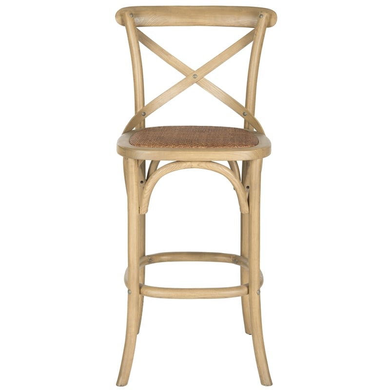 Safavieh Franklin Oak Wood Barstool in Weathered Oak