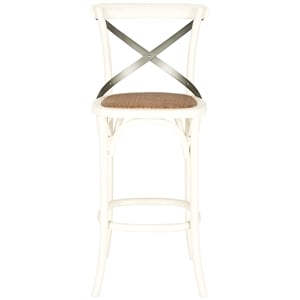Safavieh Eleanor Oak Wood Barstool in Ivory
