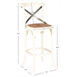 Safavieh Eleanor Oak Wood Barstool in Ivory