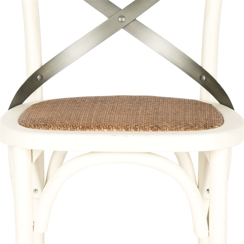 Safavieh Eleanor Oak Wood Barstool in Ivory
