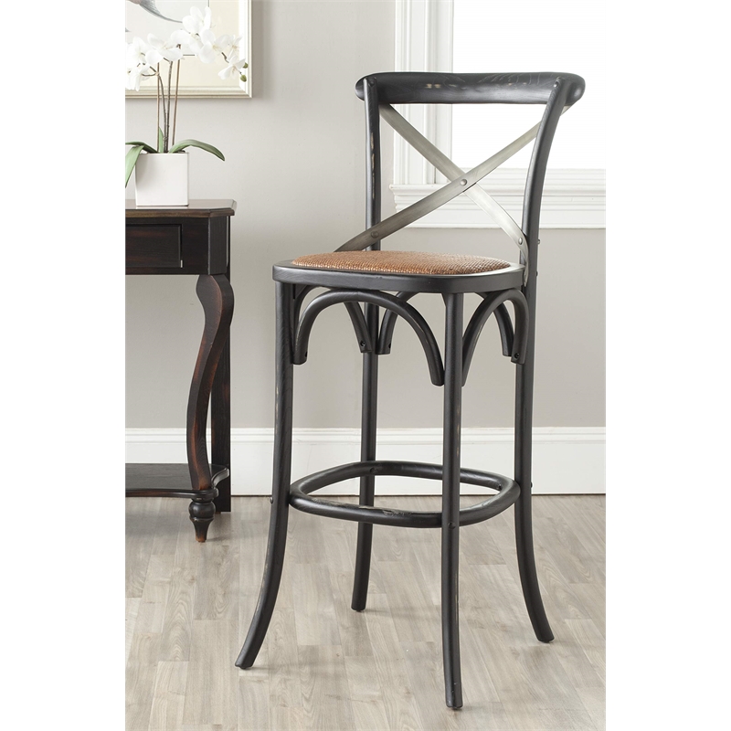 Safavieh Eleanor Oak Wood Barstool in Hickory