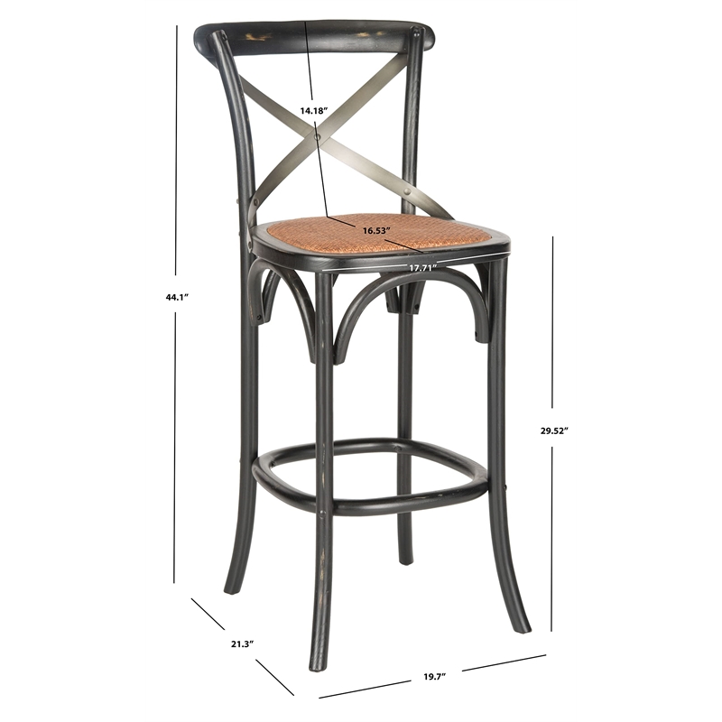 Safavieh Eleanor Oak Wood Barstool in Hickory