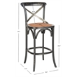 Safavieh Eleanor Oak Wood Barstool in Hickory