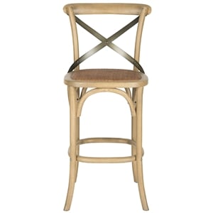 Safavieh Eleanor Oak Wood Barstool in Weathered Oak