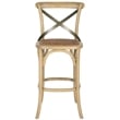 Safavieh Eleanor Oak Wood Barstool in Weathered Oak