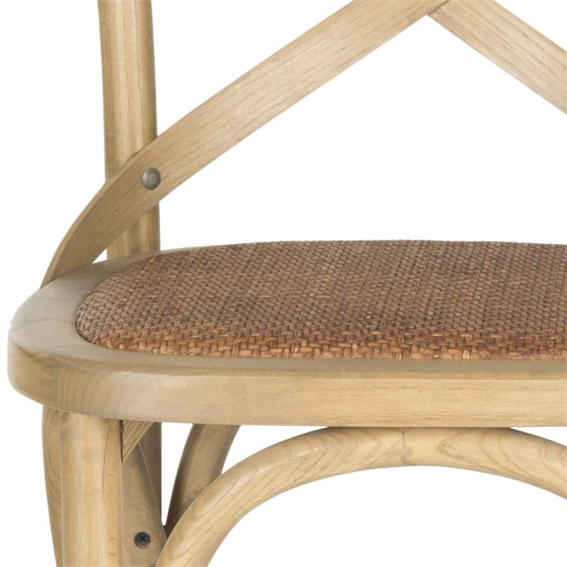 safavieh franklin oak wood 24&quot counterstool in ivory