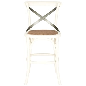 Safavieh Eleanor Oak Wood 24&quot Counterstool in Ivory