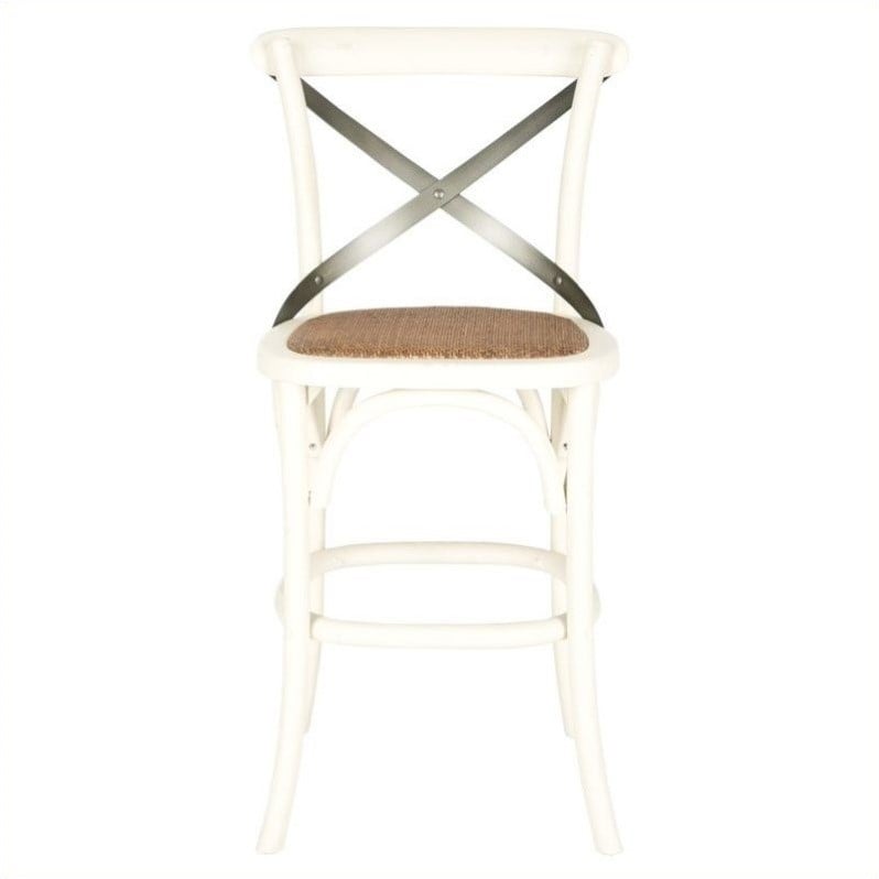 Safavieh Eleanor Oak Wood Counterstool in Ivory   AMH9505A