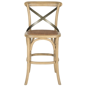Safavieh Eleanor Oak Wood 24&quot Counterstool in Weathered Oak