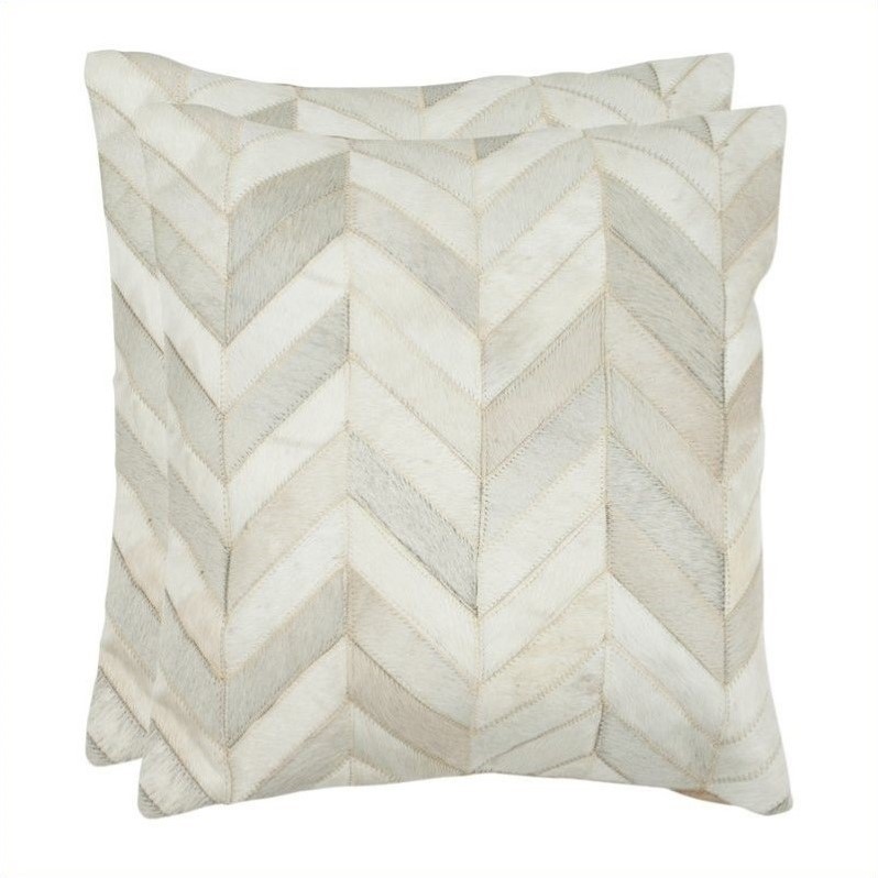 Safavieh Marley 18-inch Decorative Pillows in White (Set of 2)