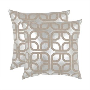 safavieh cole pillow 18-inch decorative pillows in silver (set of 2)