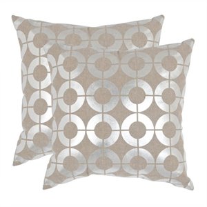 safavieh bailey pillow 18-inch decorative pillows in silver (set of 2)